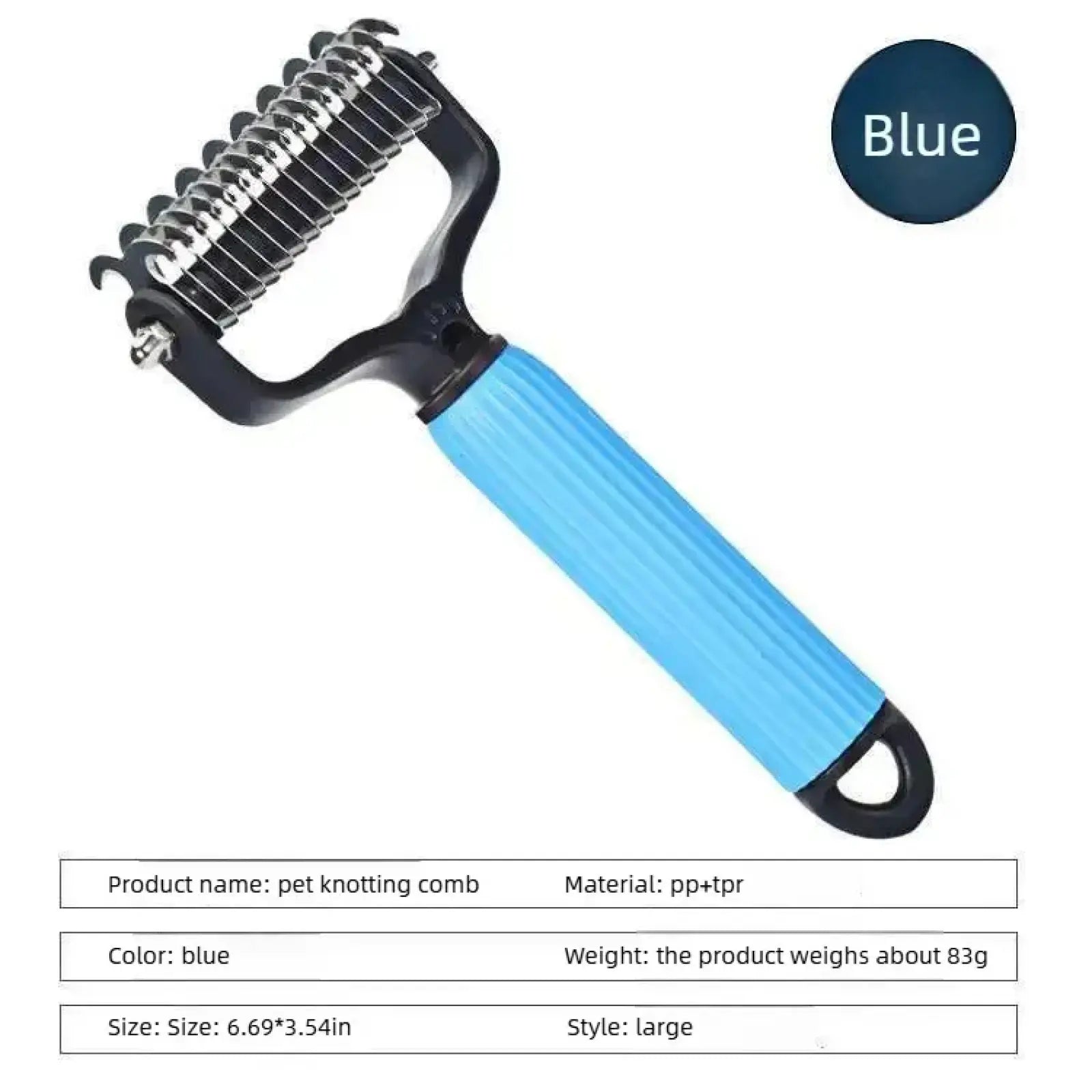 Professional Stainless Steel Double-Sided Dog Grooming Comb with Mat-Tamer Teeth for Effective Detangling and Coat Maintenance
