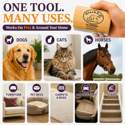Sleekez Dog Brush for Shedding & Grooming, Deshedding Tool for Short & Long Haired Dogs, Dog Comb, 5 Inches Long, 4Oz Weight