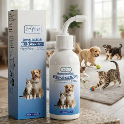 Gentle Pet Ear Cleanser | Odorless Hygiene Solution for Dogs and Cats