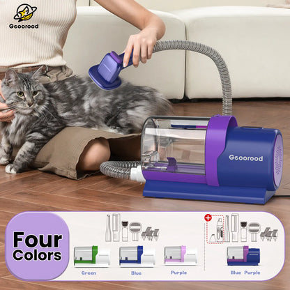 【Geoorood】 Geoorood Dog Grooming All-In-One Kit with Vacuum Brush 2.5L Large Pog, Stainless Steel Blades Lightweight Design 13Kpa Suction Force Portable Cleaning Set#Backtoschool