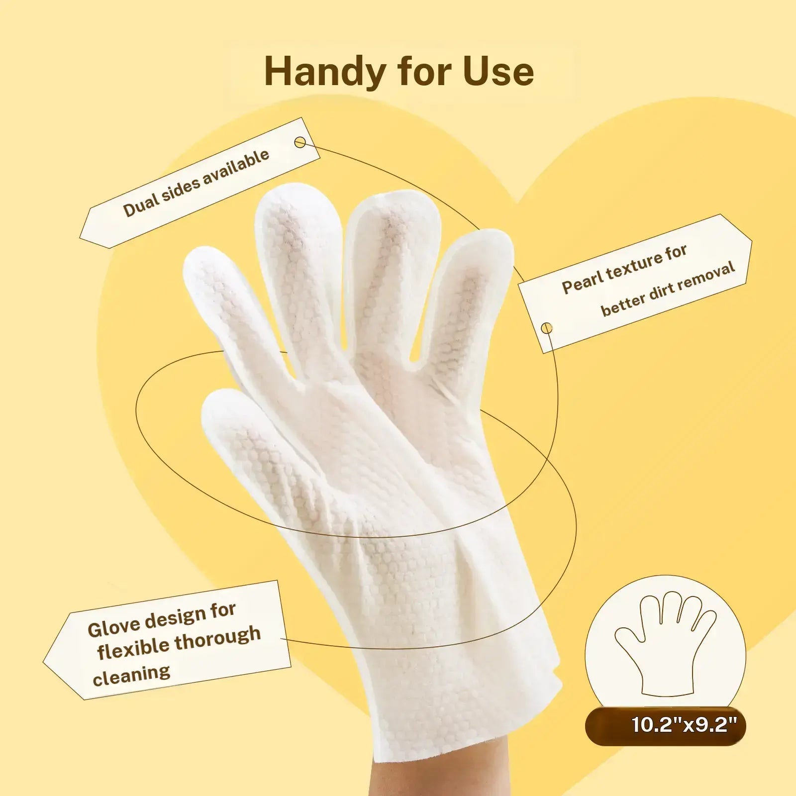 HICC PET 20Pcs Dog Grooming Wipes - No-Rinse Hypoallergenic Glove Wipes with Fermented Oils, Coconut, Lanolin, Potassium Sorbate, Lemon Verbena Extract for Hair Removal, Deodorizing, Skin Hydration (Mild Lemon Verbena Fragrance)